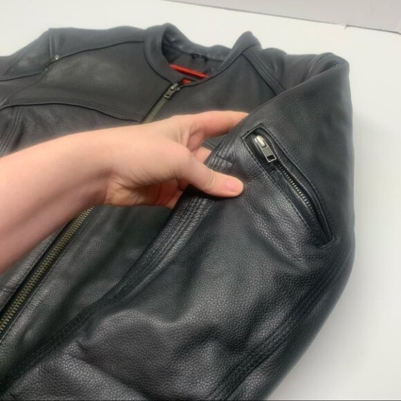 ❤️ NWT Z-1R 243 Leather Moto Jacket Black Zip Out Liner Motorcycle - Picture 6 of 16